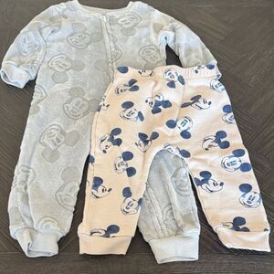 Disney Baby Mickey Mouse Outfit 24 Months | Grey Blue One Piece & Sweatpants Set